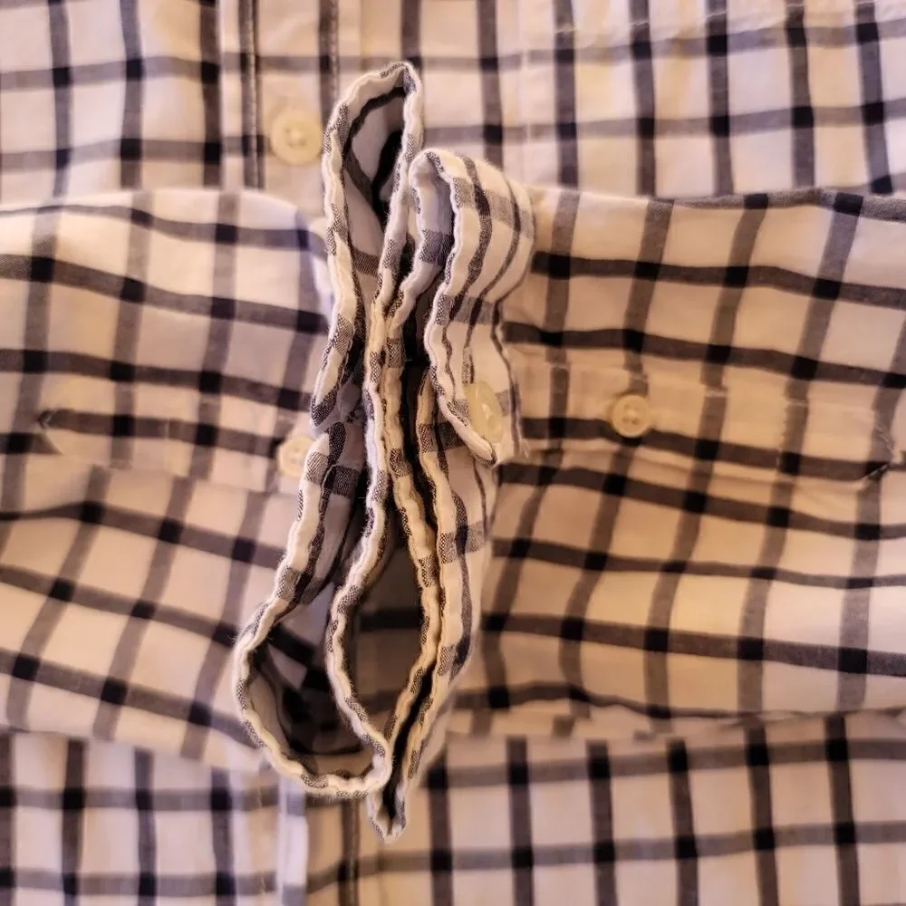 Crazy 8 boys kid youth XL plaid button up long sleeve collared dress shirt